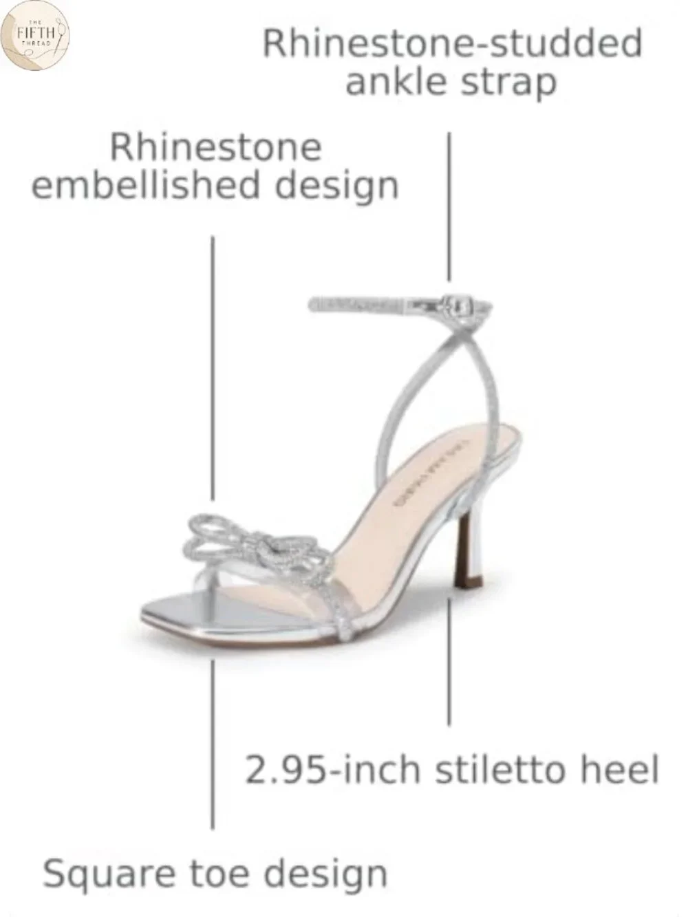 Women's Ankle Strap Heeled Sandals Rhinestone Stiletto Party Wedding Shoes